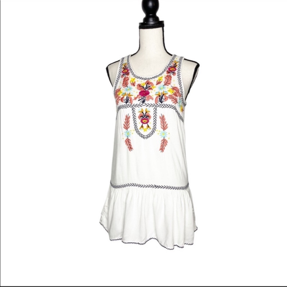 LOVERS + FRIENDS Mini Tunic Dress Embroidered S